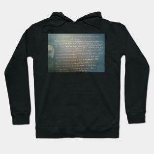 The meaning of life, a point of view in chalk on blackboard. Hoodie